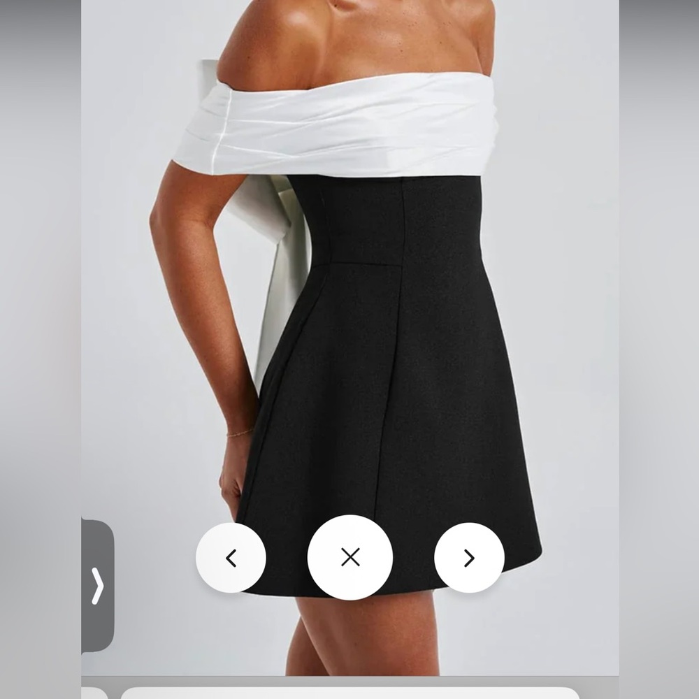 Elegant Black Women's Dress with White Bow 

Small & Medium Available - Picture 3 of 8